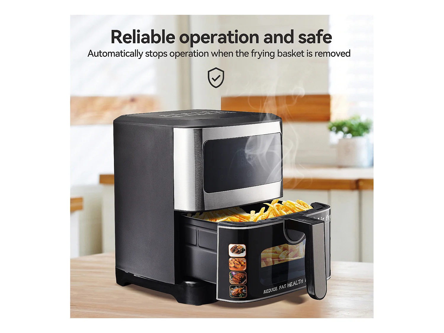 Heißluftfritteuse XXL – 8,8 l, Temperatur 360 °C, 8 Kochfunktionen, One-Touch-Steuerung