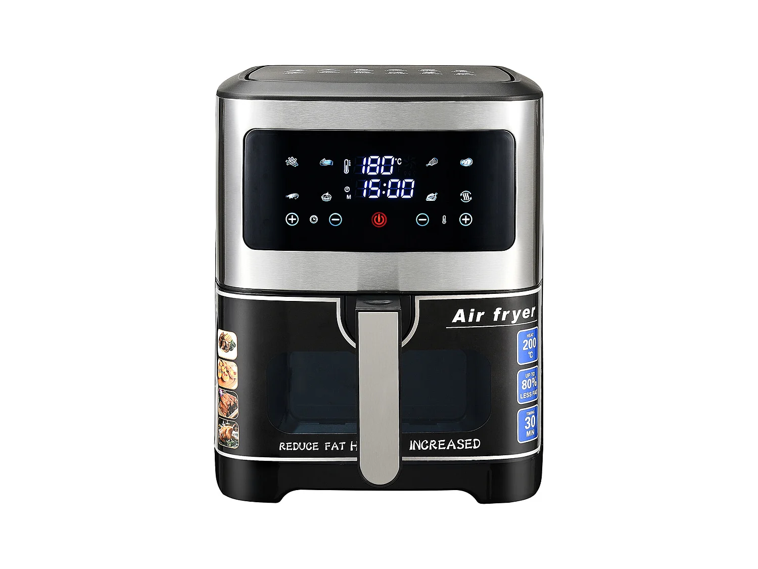 Heißluftfritteuse XXL – 8,8 l, Temperatur 360 °C, 8 Kochfunktionen, One-Touch-Steuerung