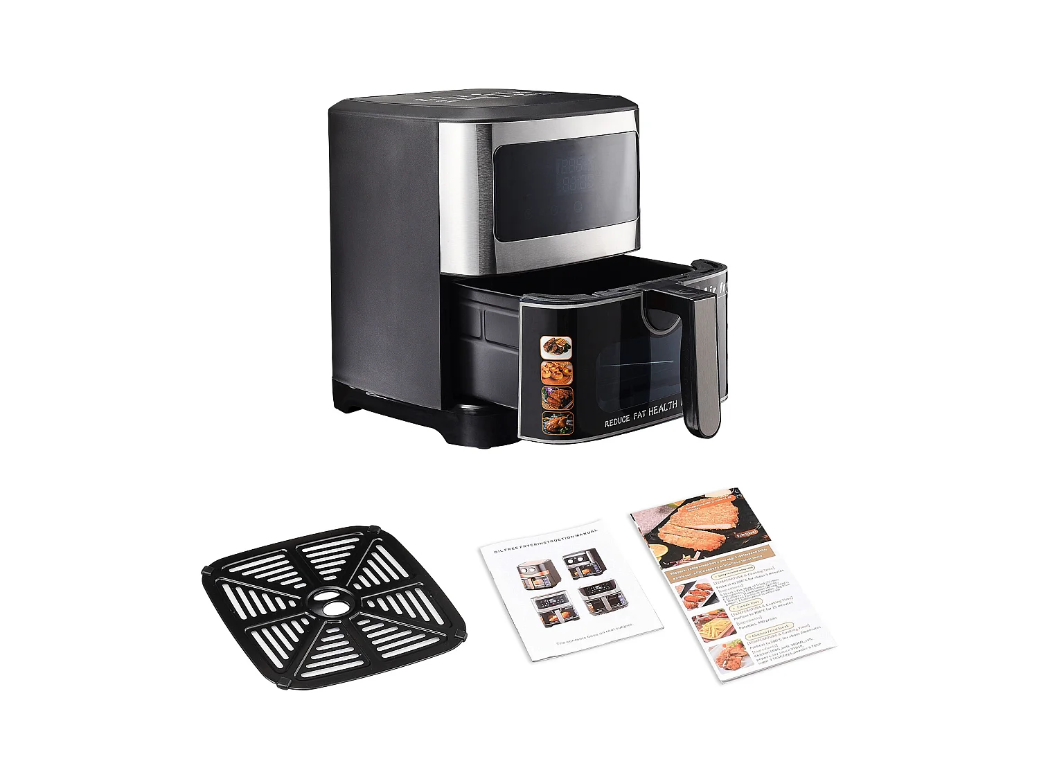 Heißluftfritteuse XXL – 8,8 l, Temperatur 360 °C, 8 Kochfunktionen, One-Touch-Steuerung