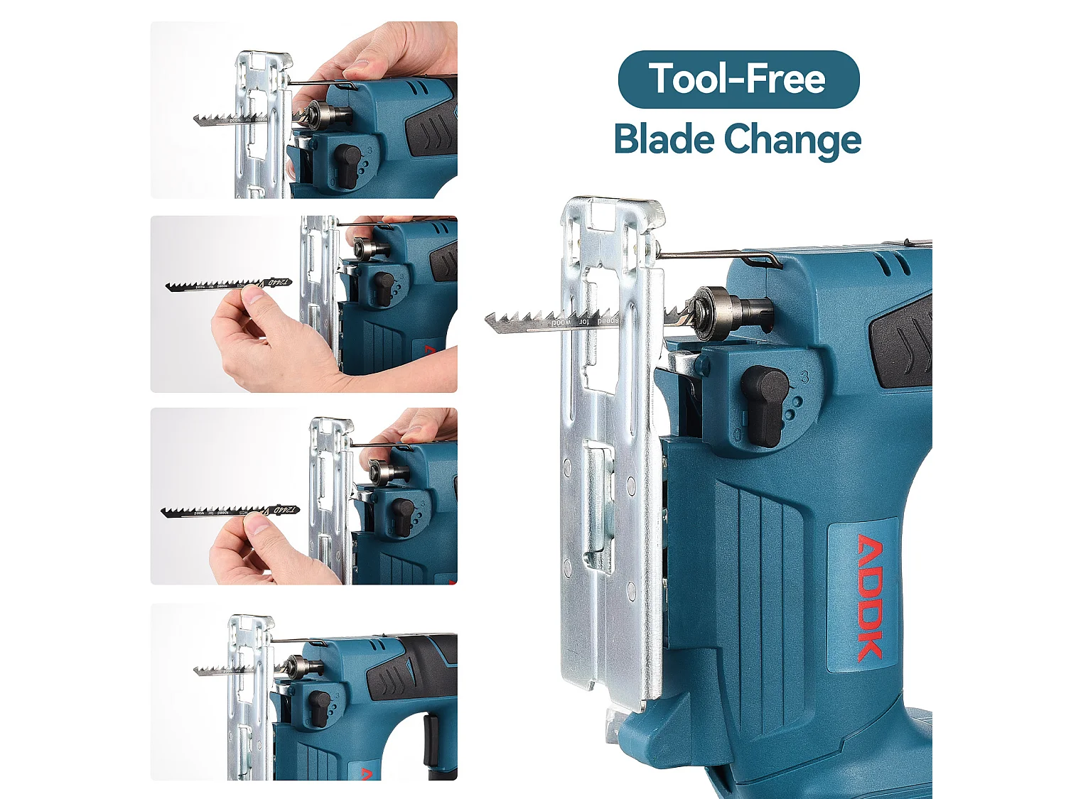 Scie Sauteuse Sans Fil 21V Brushless - 1 Batterie 3.0Ah + Chargeur + 5 Lames - Boîte PP