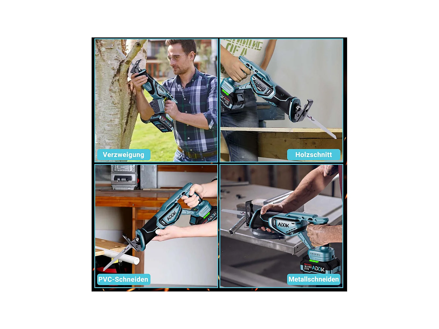 Serra Alternativa Europeia - 1x Unidade Principal + 1x Bateria de 4000mAh + Carregador - 2x Lâminas de Afiação + 2x Lâminas de Serra