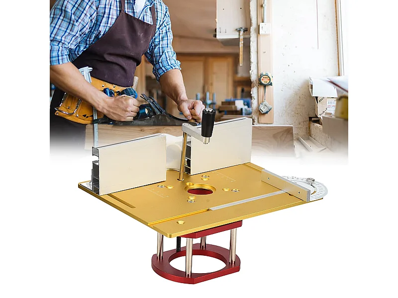 Ascenseur de Routeur avec Plaque Supérieure - Base de Levage pour Travail du Bois (Rainurage, Coupe, Chanfreinage)