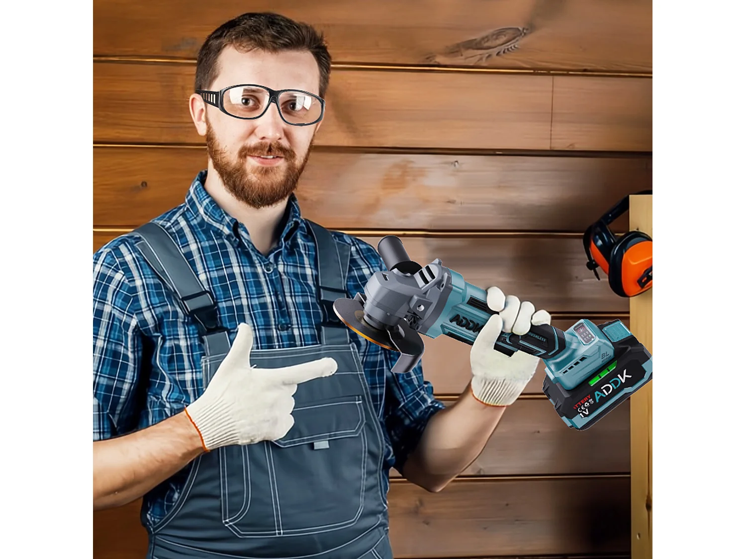 Meuleuse d'Angle Sans Fil 125mm - 2 Batteries 21V 4.0Ah - Moteur Brushless 9000 tr/min - 6 Niveaux Réglables