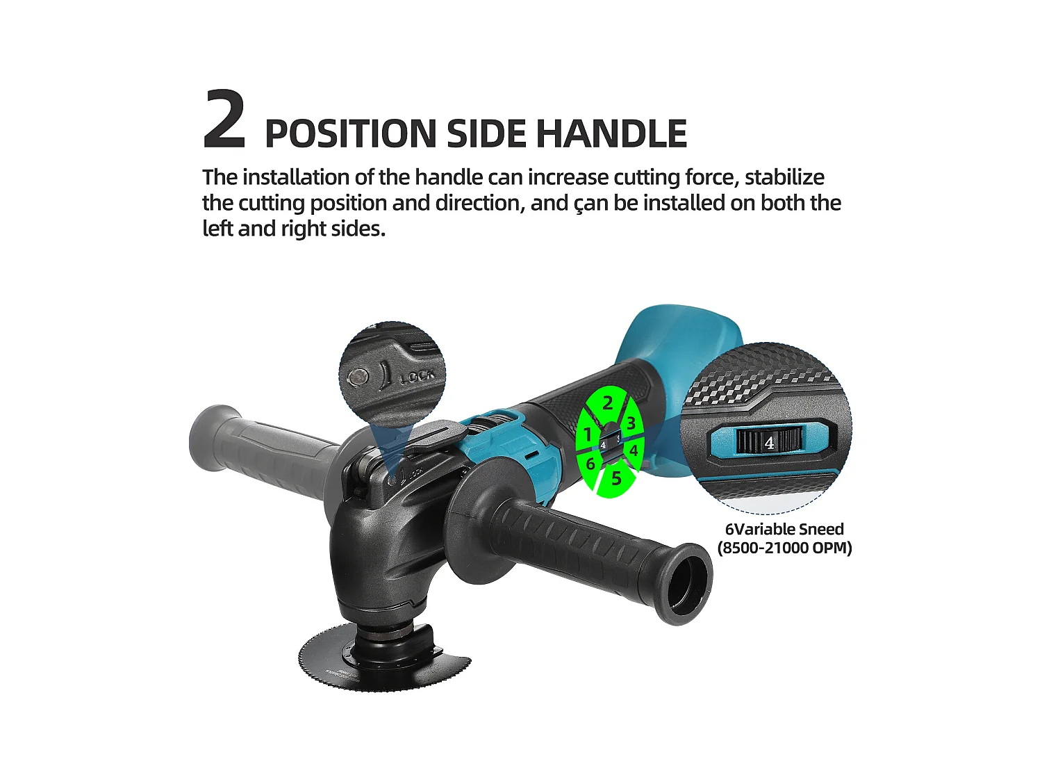 Multiferramenta sem fio Makita 18 V - 6 velocidades ajustáveis - Motor sem escovas + 23 acessórios (pilhas não incluídas)