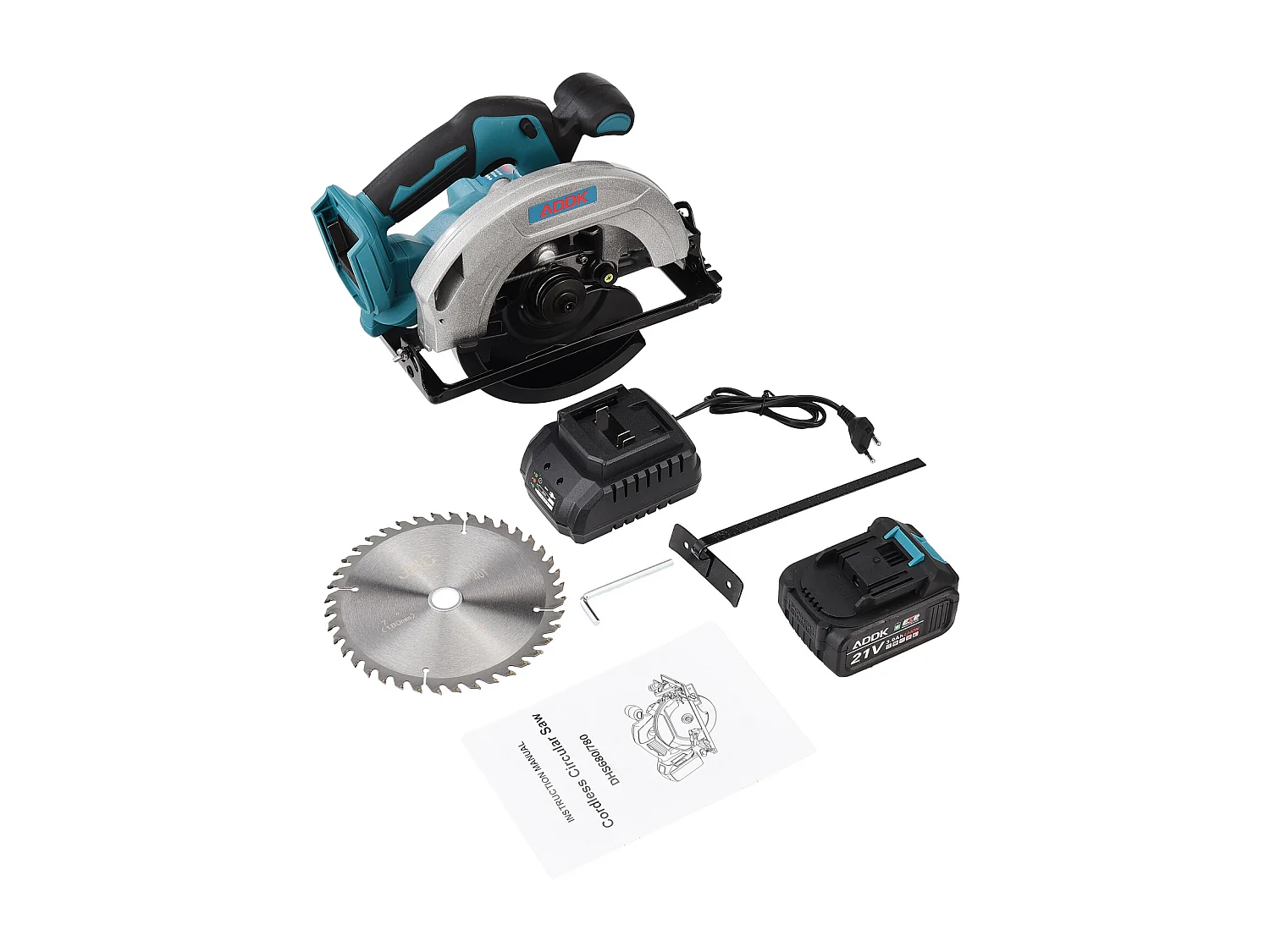 Scie Circulaire Sans Fil 21V - Moteur Brushless - 1 Batterie 3.0Ah + Chargeur - Lame Ø180mm, Profondeur de Coupe 56mm