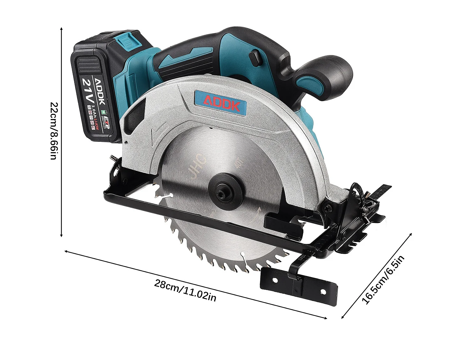 Scie Circulaire Sans Fil 21V - Moteur Brushless - 1 Batterie 3.0Ah + Chargeur - Lame Ø180mm, Profondeur de Coupe 56mm