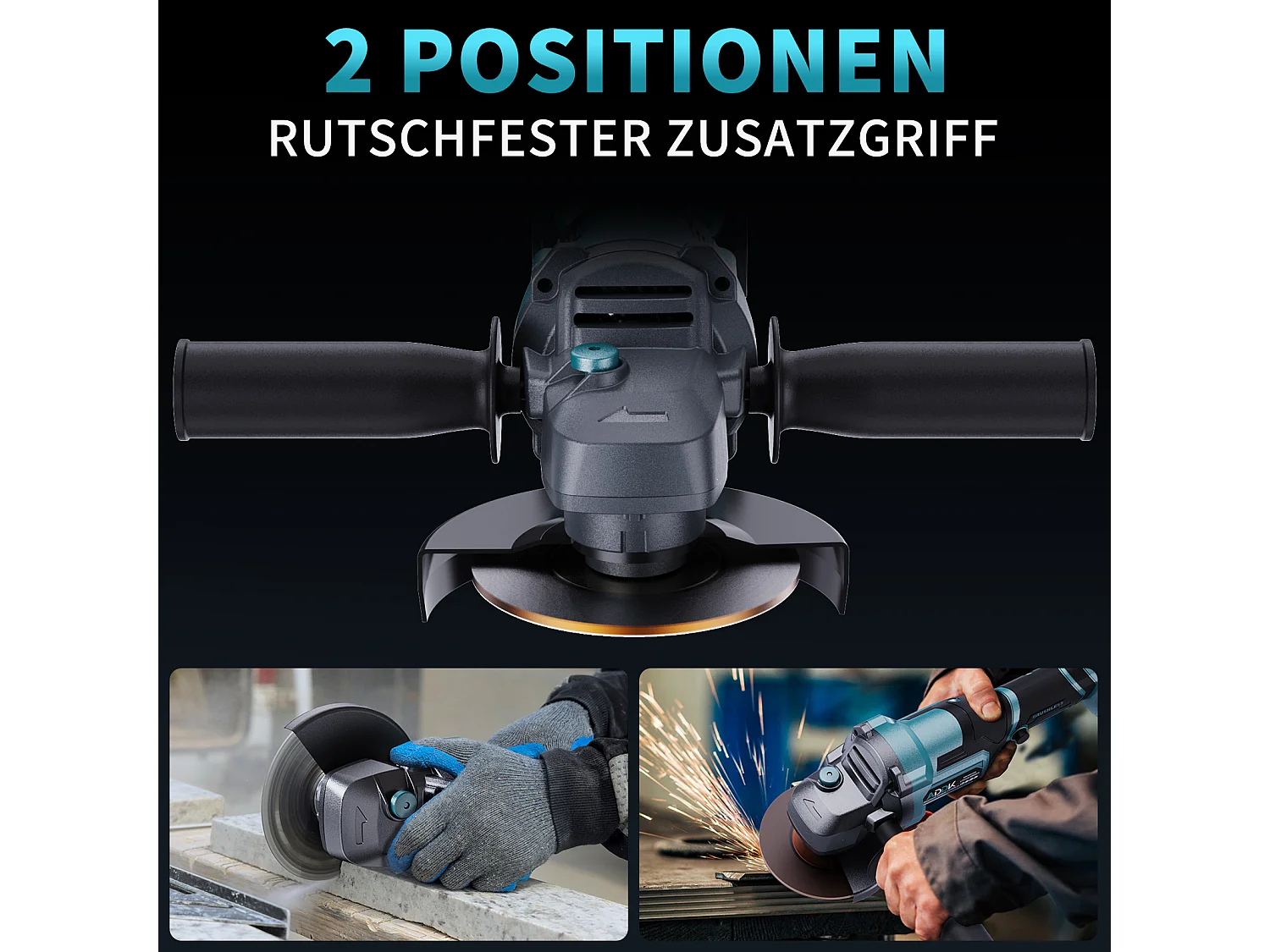 Meuleuse d'Angle Sans Fil 125mm - 1 Batterie 21V 4.0Ah - Moteur Brushless 9000 tr/min - 6 Niveaux Réglables + 9 Accessoires