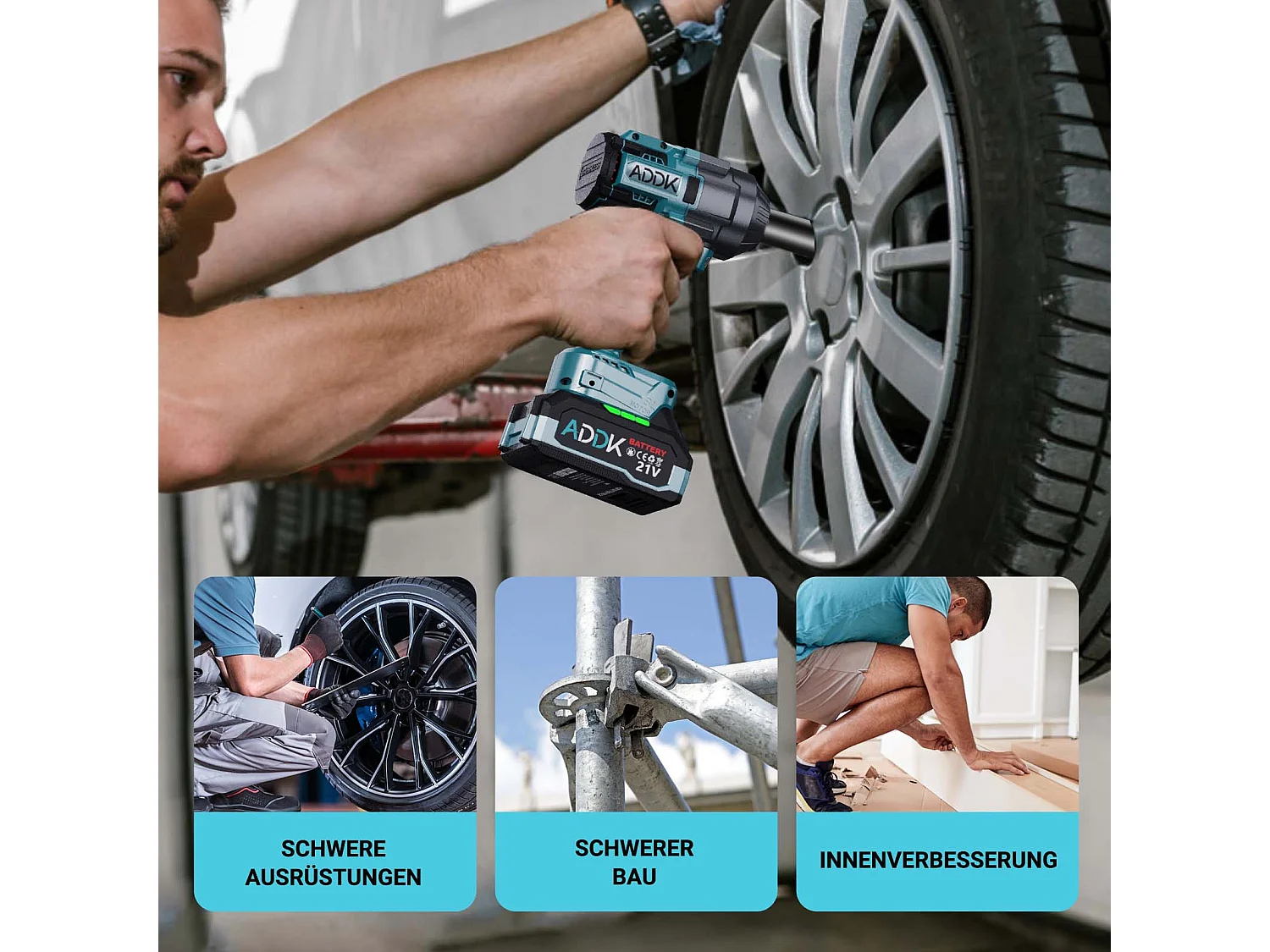 Clé à Chocs Sans Fil Brushless 1600Nm - 2 Batteries 2.1Ah - 6 Vitesses - 13 Accessoires