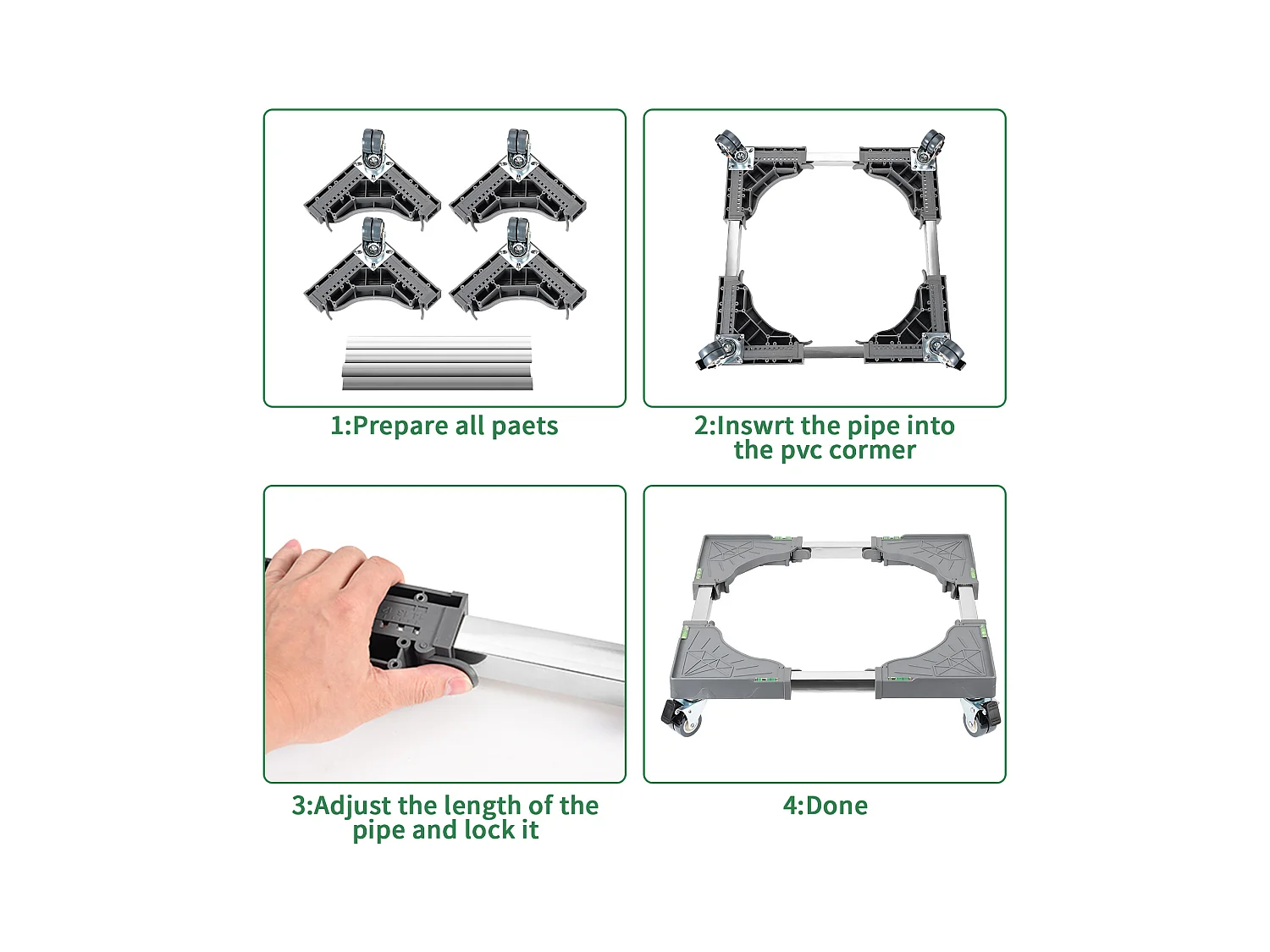 Rolo de planta ajustável - Interior e exterior - Roda dupla