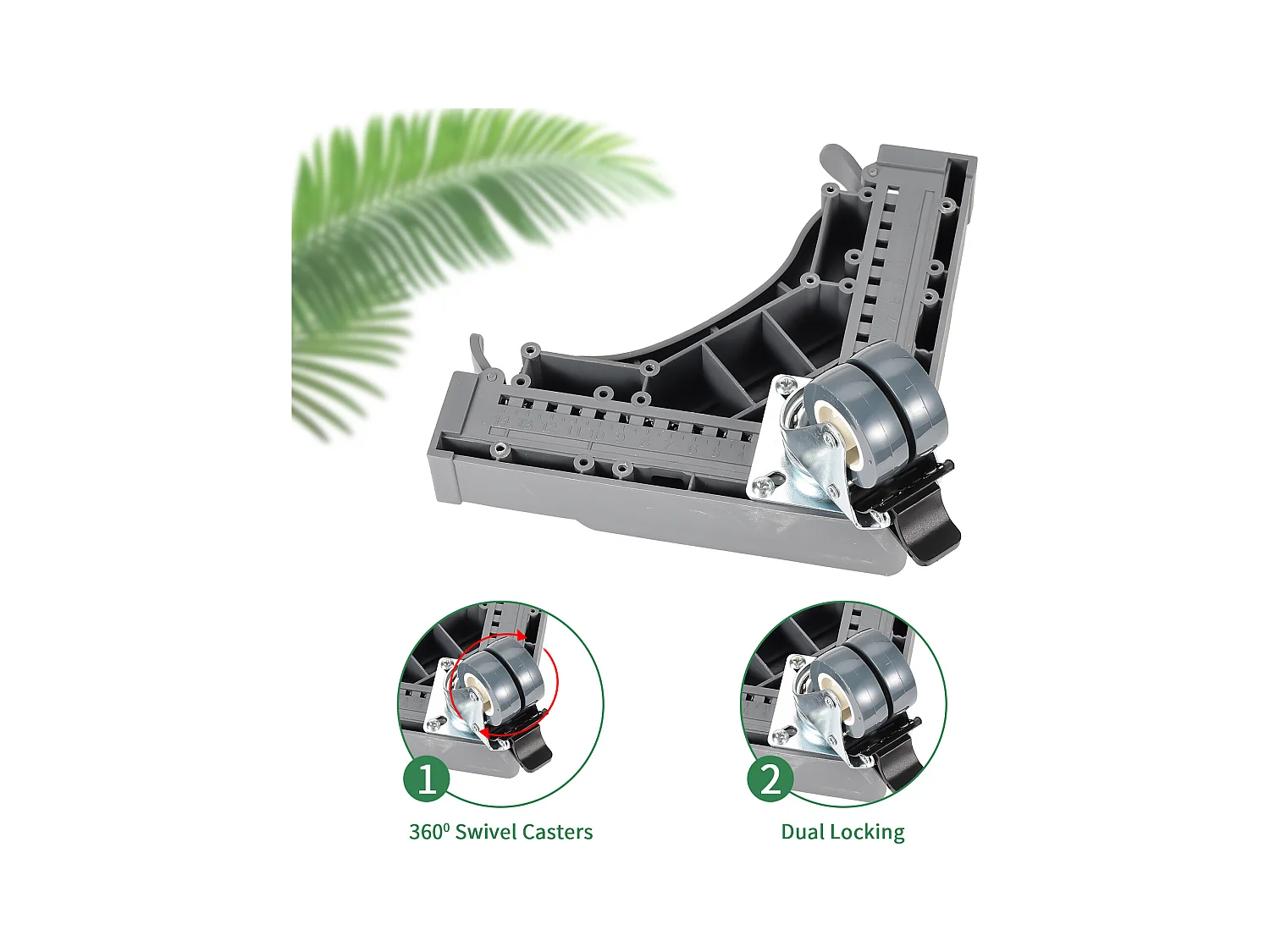 Rolo de planta ajustável - Interior e exterior - Roda dupla