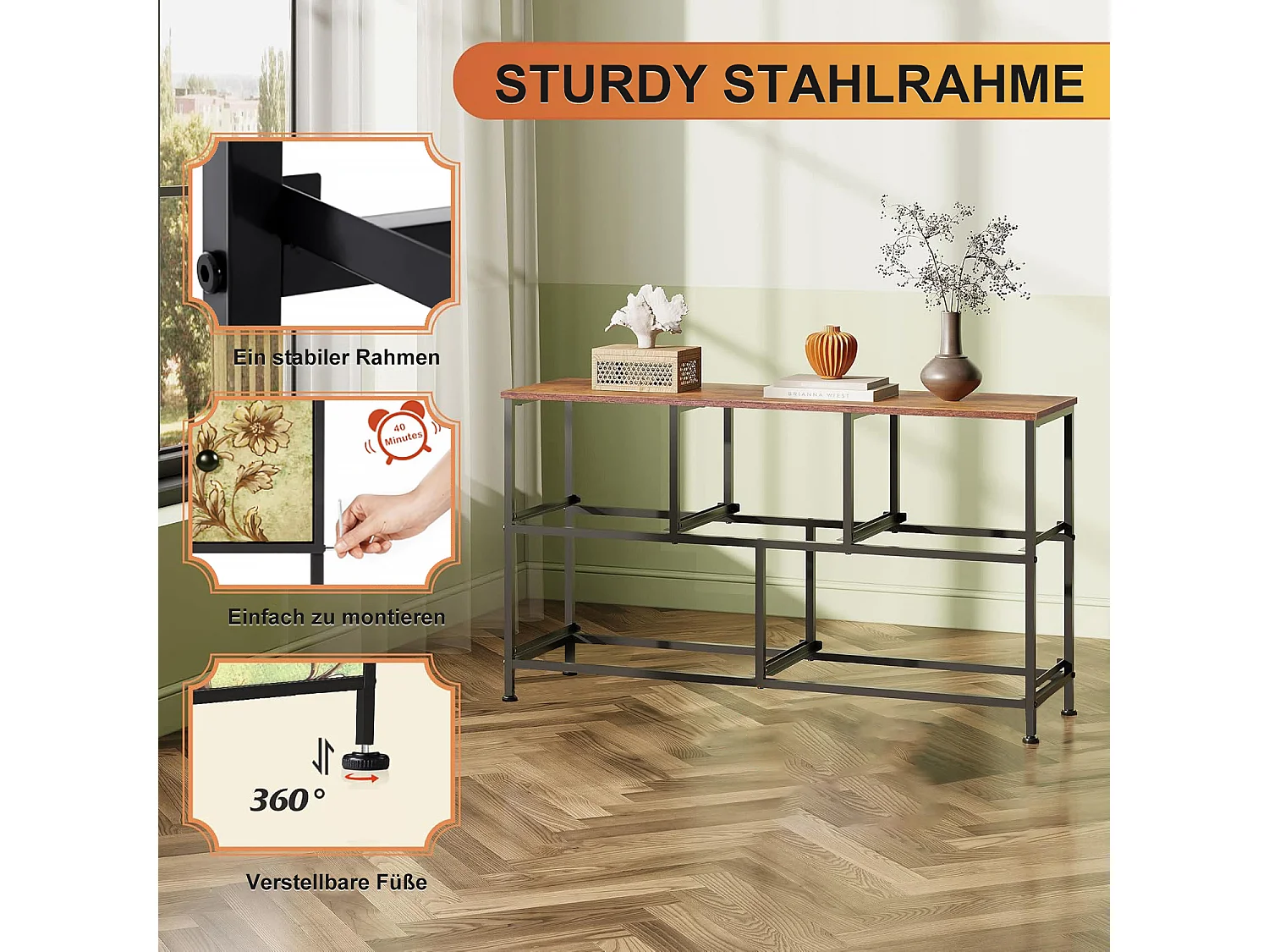 100 cm Kommode, 5 Schubladen, Vintage-Muster - Mehrfarbig