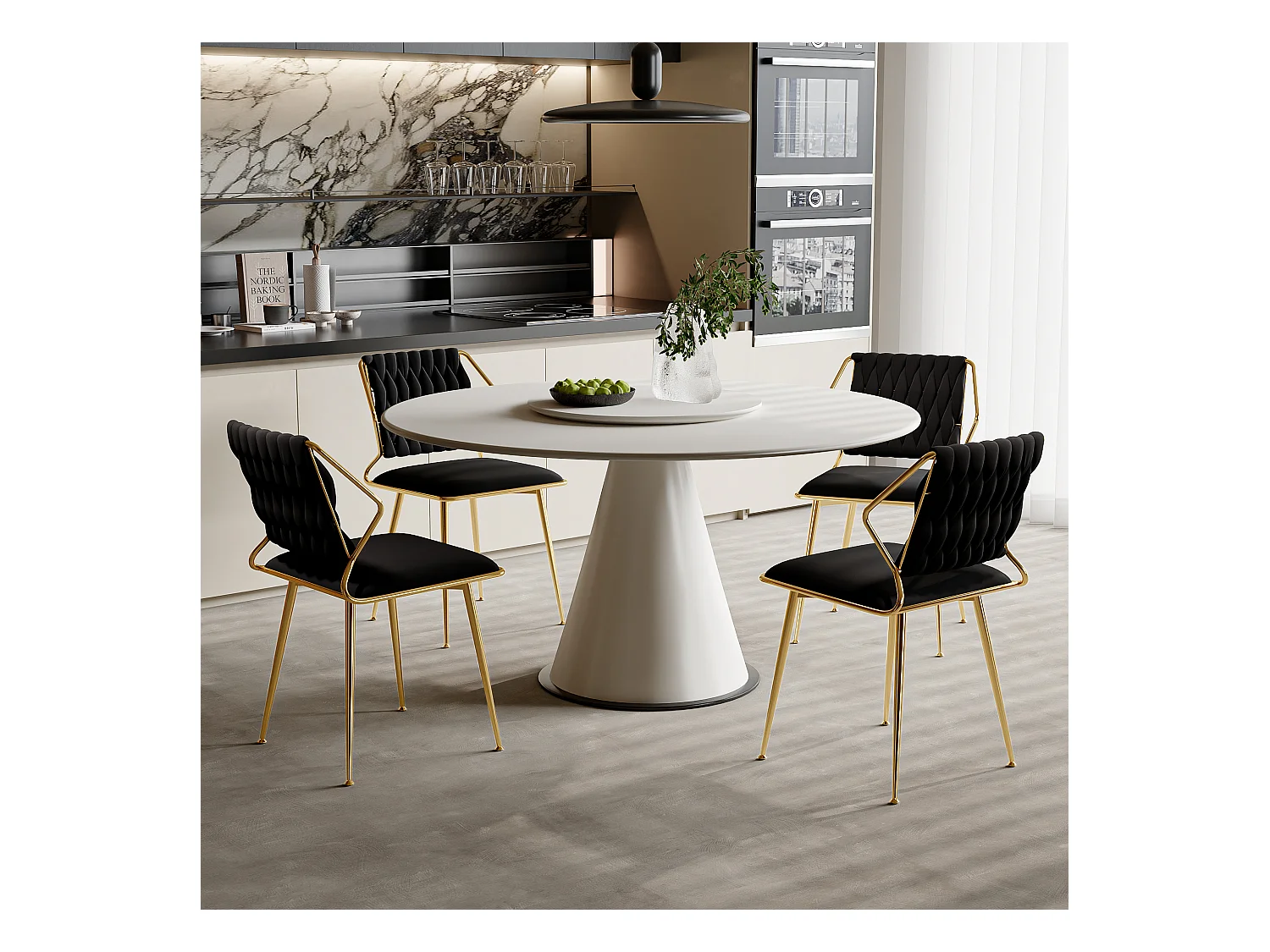 2er-Set Samtstühle - Elegante Rückenlehne, Modern, für Esszimmer oder Küche, Grau