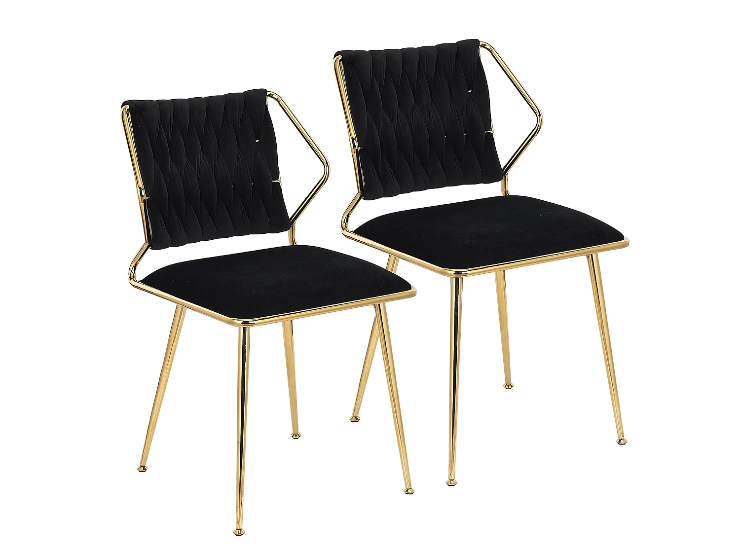 Set van 2 fluwelen stoelen - elegante rugleuning, modern, voor eetkamer of keuken, grijs