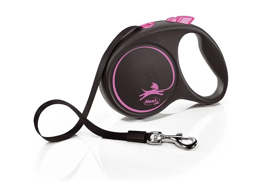 Laisse Black Design L Tape 5m black/ pink Flexi FU32T5-251-S-CP