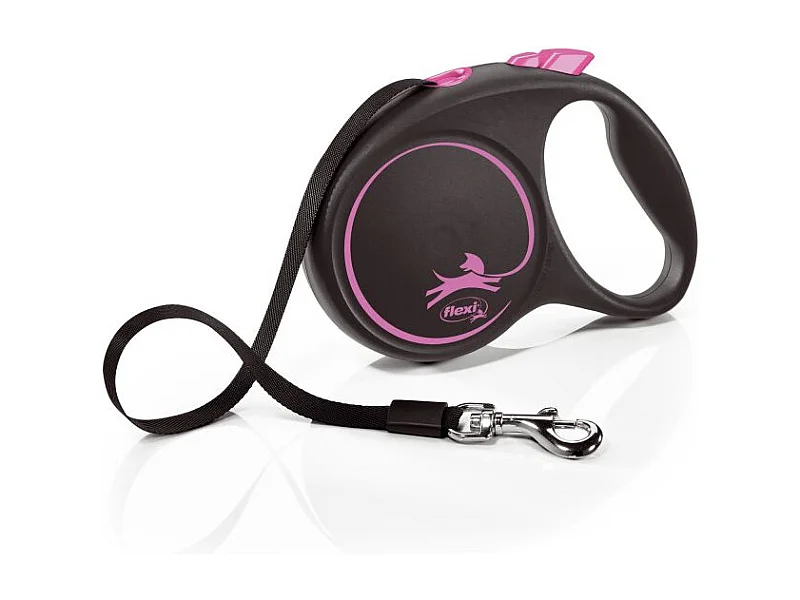 Laisse Black Design L Tape 5m black/ pink Flexi FU32T5-251-S-CP