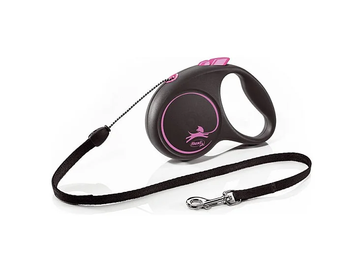 Laisse Black Design S Cord 5m black/ pink Flexi FU12C5-251-S-CP