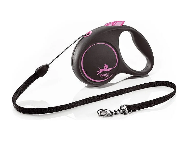 Laisse Black Design S Cord 5m black/ pink Flexi FU12C5-251-S-CP