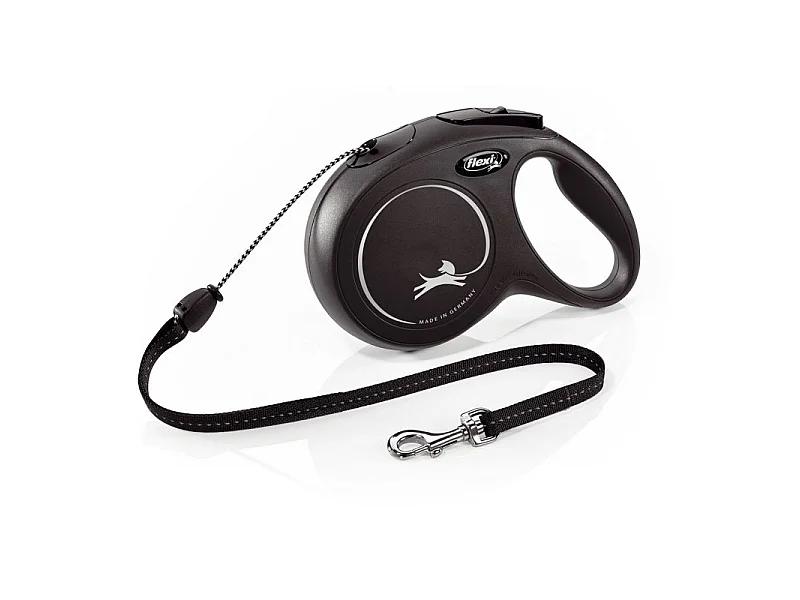 Laisse New Classic M Cord 8 m black Flexi CL20C8-251-S-20