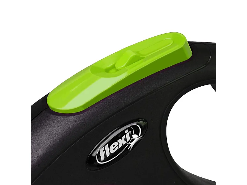 Laisse New Neon S Tape 5 m black/ neon green Flexi CL11T5-251-S-NEOG