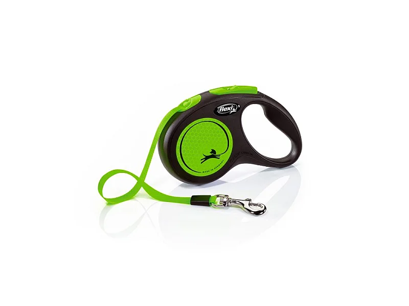 Laisse New Neon S Tape 5 m black/ neon green Flexi CL11T5-251-S-NEOG
