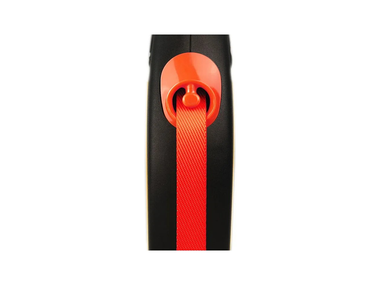 Laisse New Neon M Tape 5 m black/ neon orange Flexi CL21T5-251-S-NEOOR