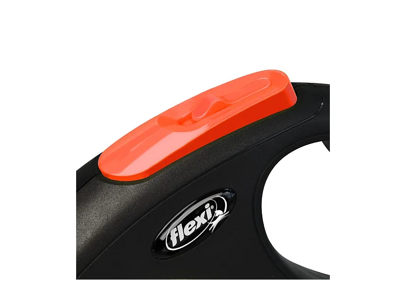 Laisse New Neon M Tape 5 m black/ neon orange Flexi CL21T5-251-S-NEOOR