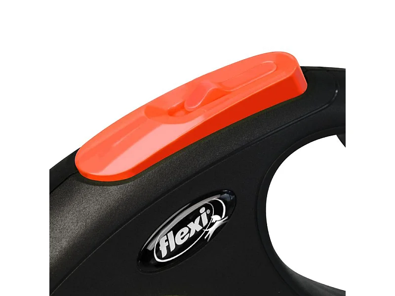 Laisse New Neon M Tape 5 m black/ neon orange Flexi CL21T5-251-S-NEOOR