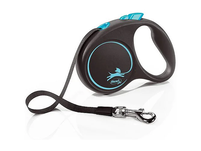 Laisse Black Design S Tape 5m black/ blue Flexi FU12T5-251-S-CHBL