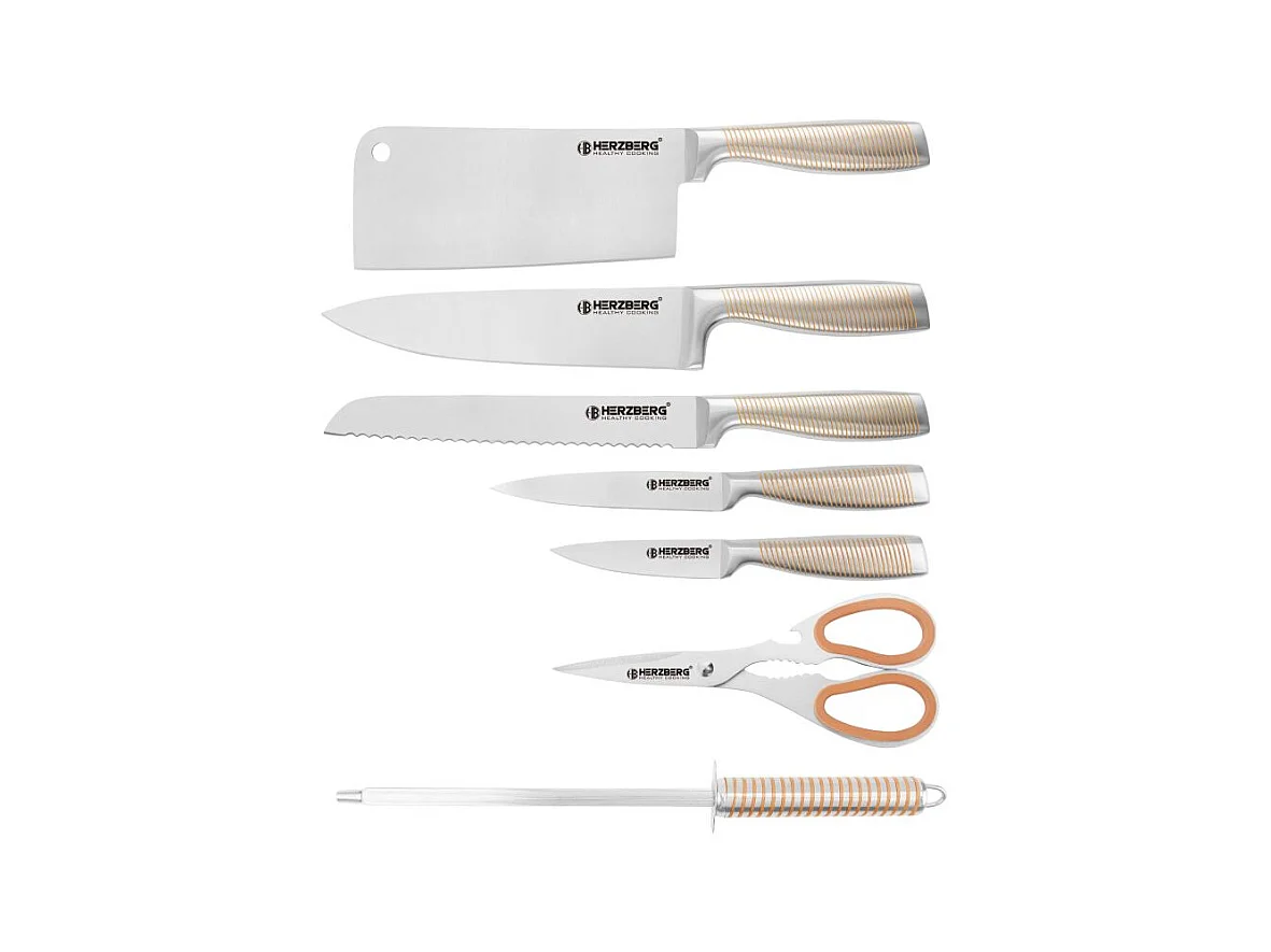 Set de couteaux 8 Pièces Jaune Herzberg HGSKN8-YEL