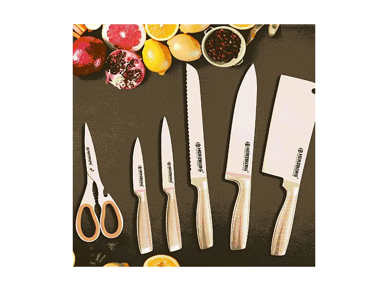 Set de couteaux 8 Pièces Jaune Herzberg HGSKN8-YEL