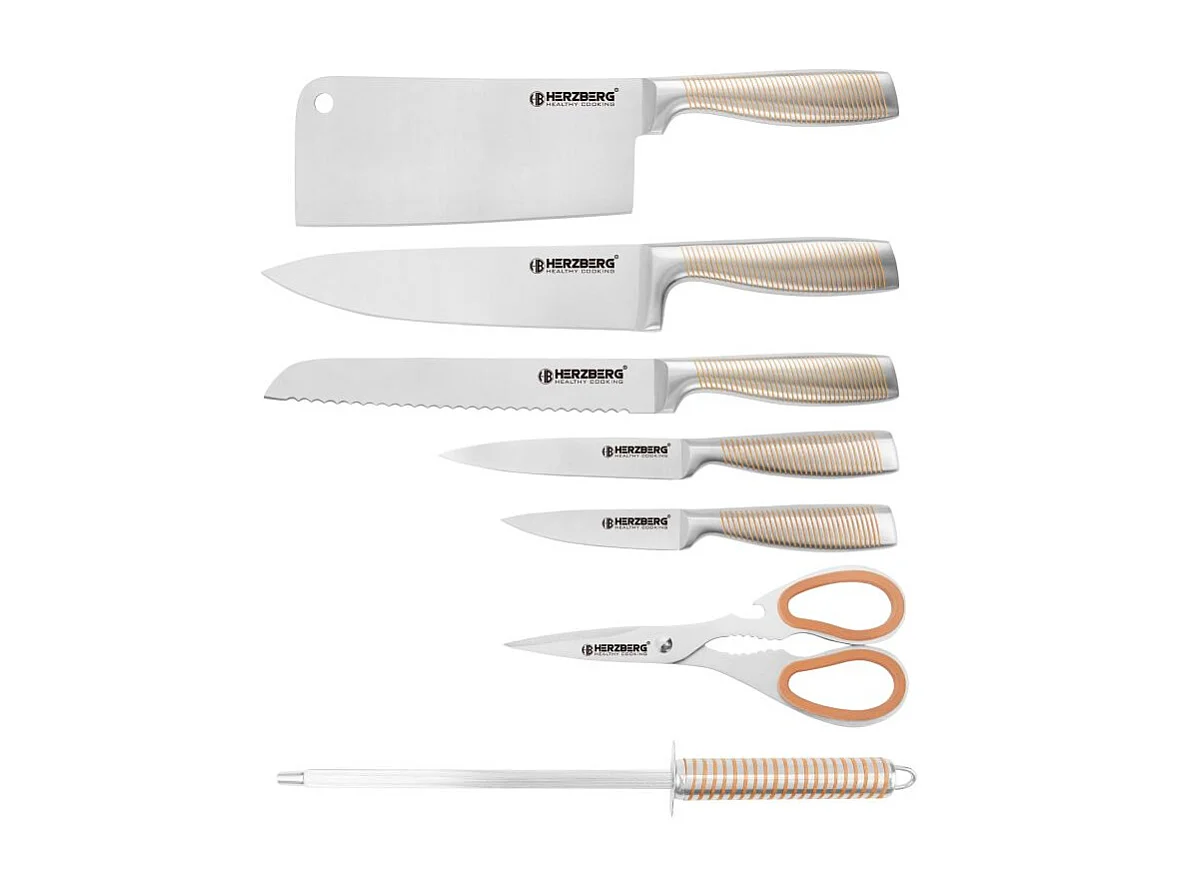 Set de couteaux 8 Pièces Jaune Herzberg HGSKN8-YEL
