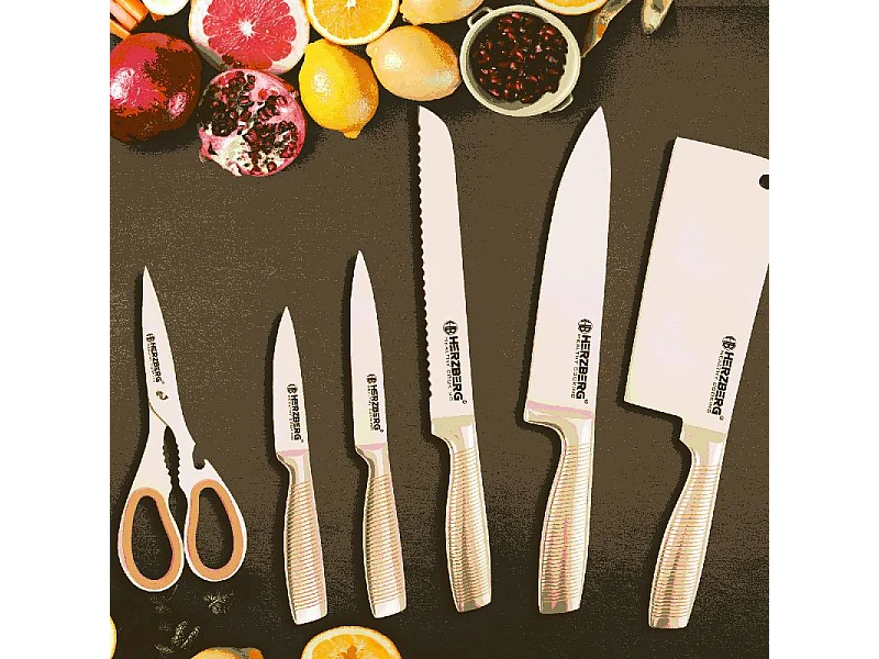 Set de couteaux 8 Pièces Jaune Herzberg HGSKN8-YEL