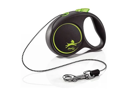 Laisse Black Design XS Cord 3m black/ green Flexi FU02C3-251-S-CG