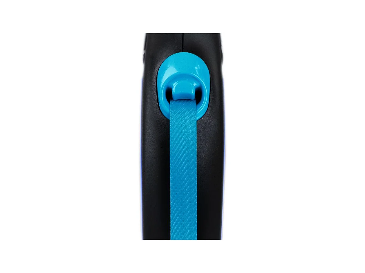 Laisse New Neon S Tape 5 m black/ neon blue Flexi CL11T5-251-S-NEOBL