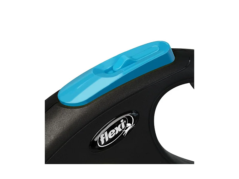 Laisse New Neon S Tape 5 m black/ neon blue Flexi CL11T5-251-S-NEOBL