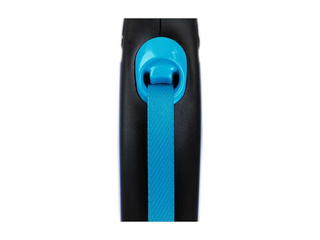 Laisse New Neon S Tape 5 m black/ neon blue Flexi CL11T5-251-S-NEOBL