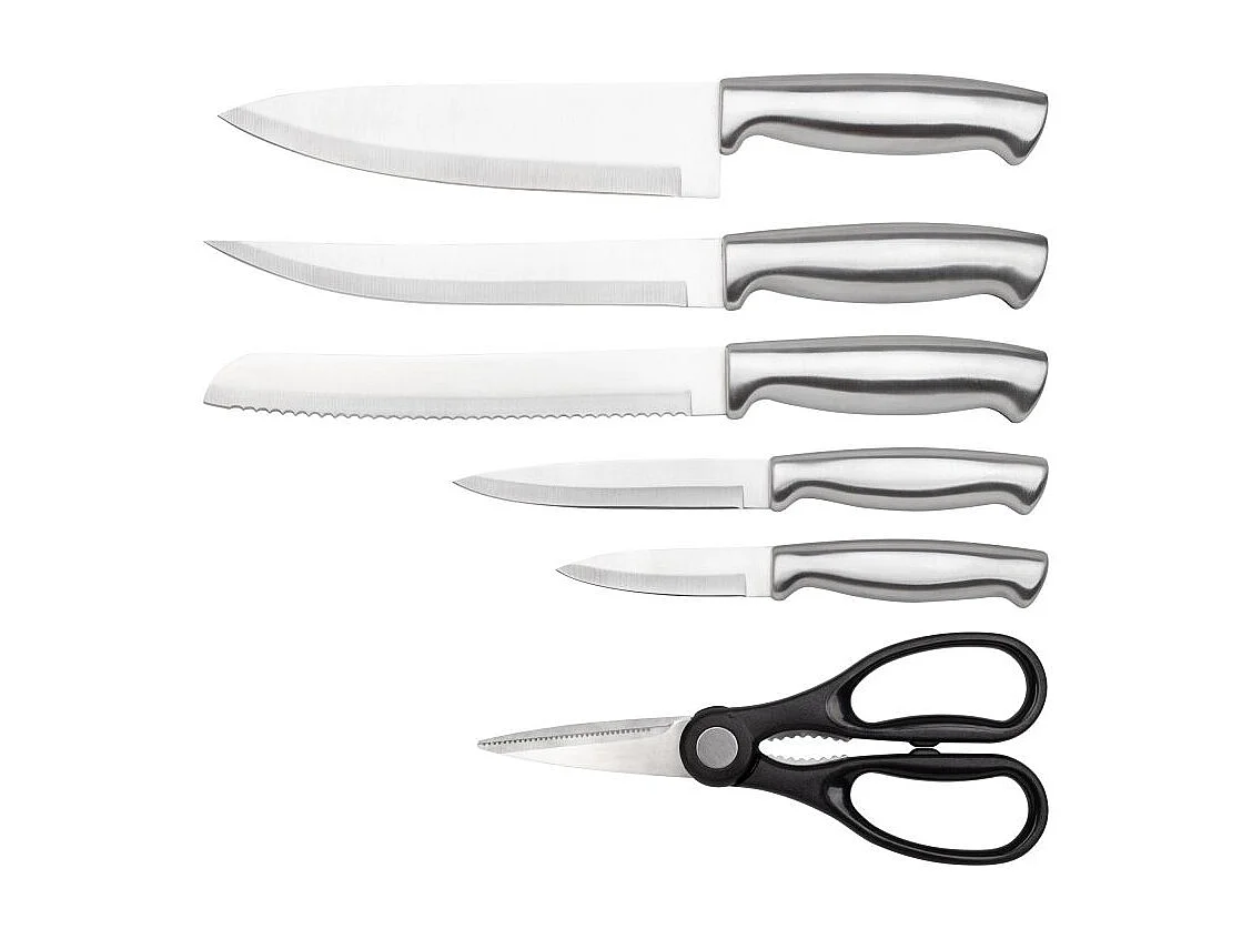 Set de couteaux avec support 7 pièces blanc Classbach C-MBS4018-Blanc