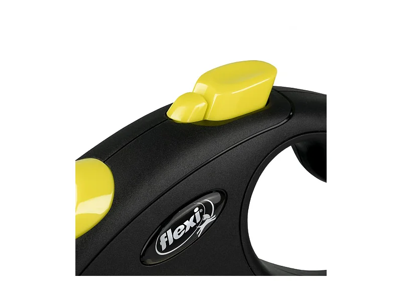 Laisse New Neon M Tape 5 m black/ neon yellow Flexi CL21T5-251-S-NEOGE