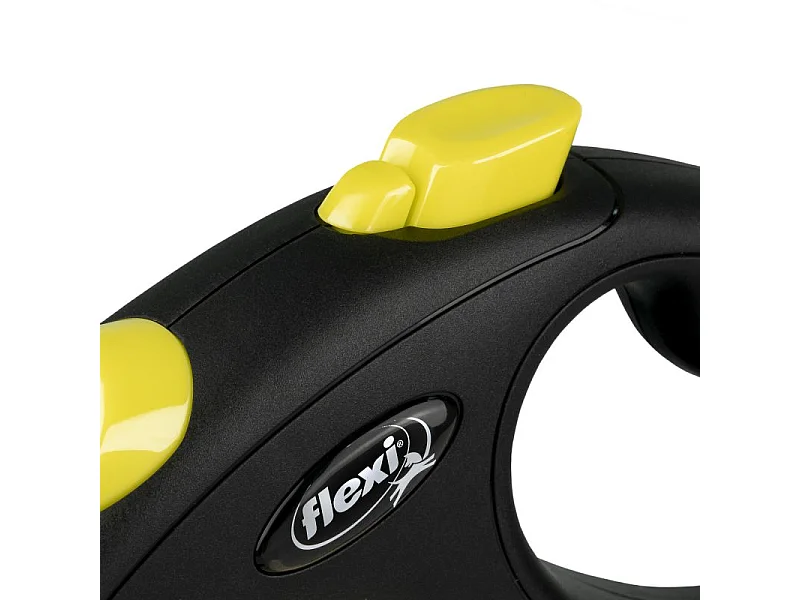 Laisse New Neon M Tape 5 m black/ neon yellow Flexi CL21T5-251-S-NEOGE