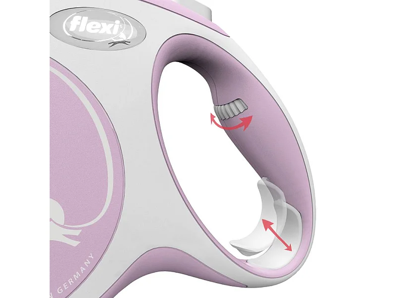 Laisse New Comfort M Tape 5 m rose Flexi CF20T5-251-RO-20