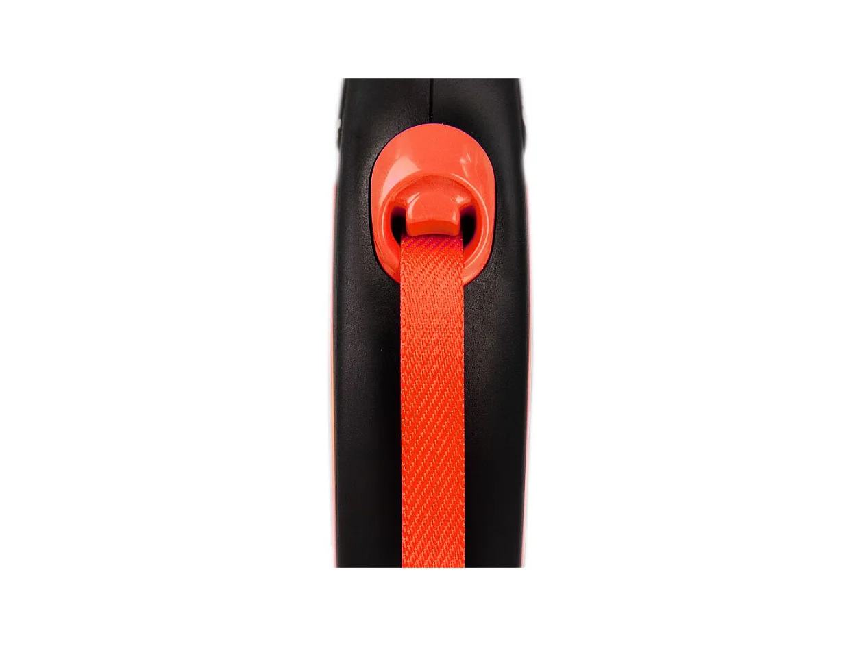 Laisse New Neon S Tape 5 m black/ neon orange Flexi CL11T5-251-S-NEOOR