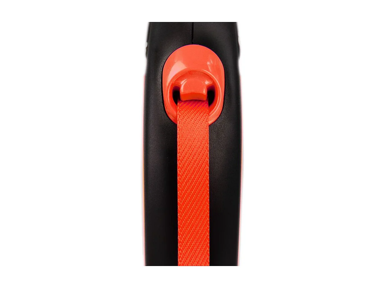 Laisse New Neon S Tape 5 m black/ neon orange Flexi CL11T5-251-S-NEOOR