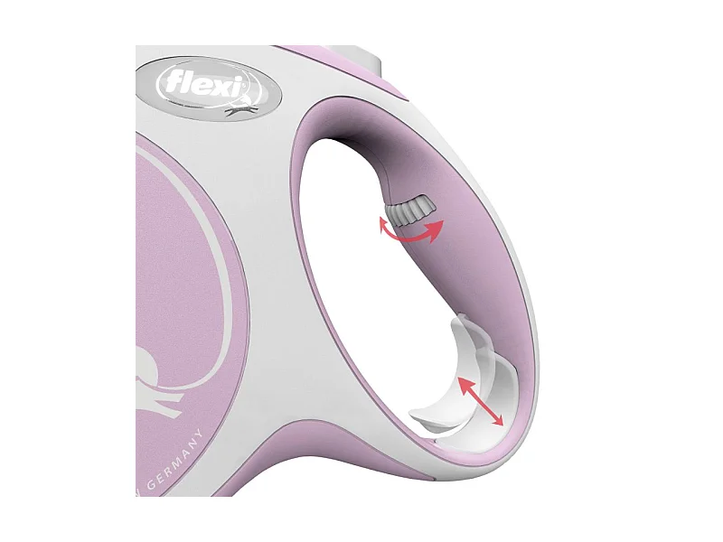 Laisse New Comfort XS Tape 3 m rose Flexi CF00T3-251-RO-20