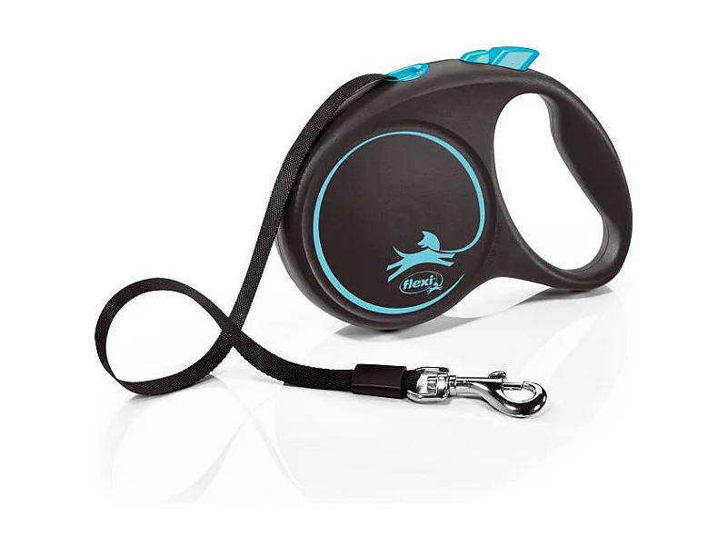 Laisse Black Design L Tape 5m black/ blue Flexi FU32T5-251-S-CHBL