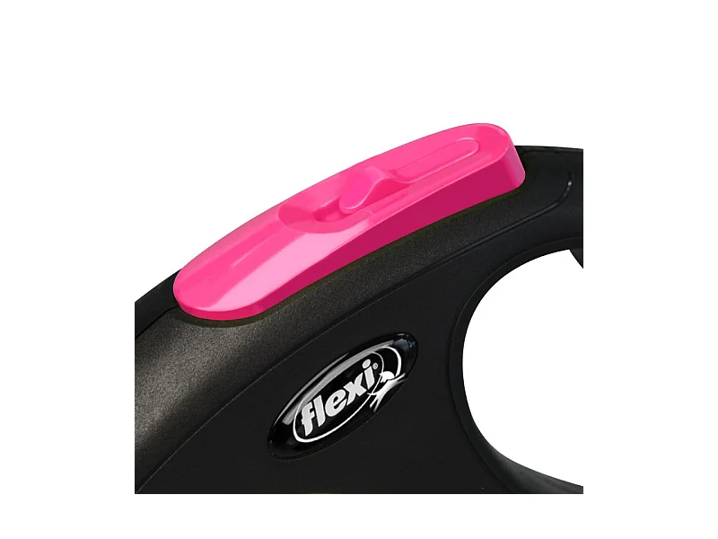 Laisse New Neon M Tape 5 m black/ neon pink Flexi CL21T5-251-S-NEOP