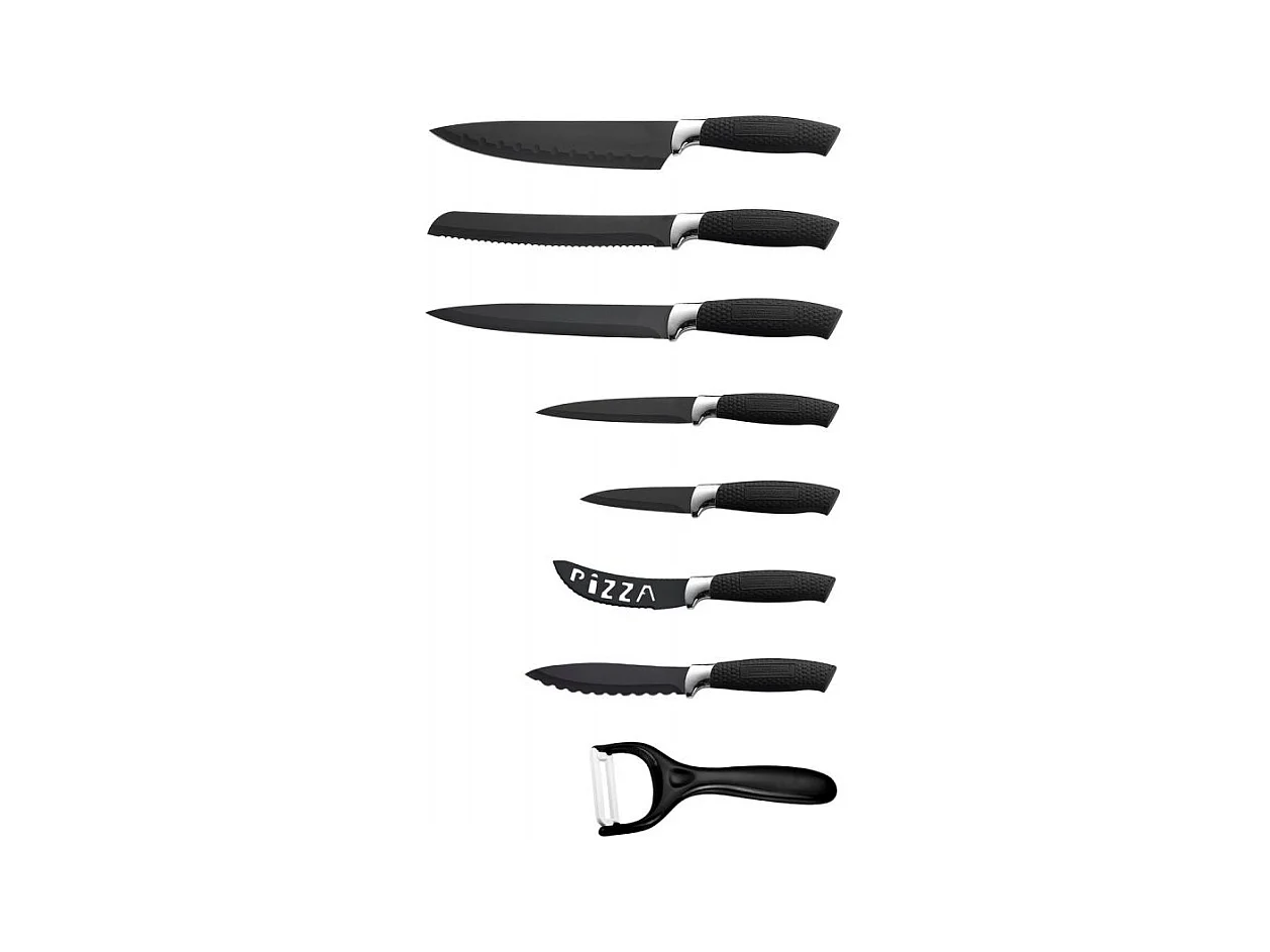 Set de couteaux 8 pièces avec revêtement céramique Royalty Line RLBLK7W
