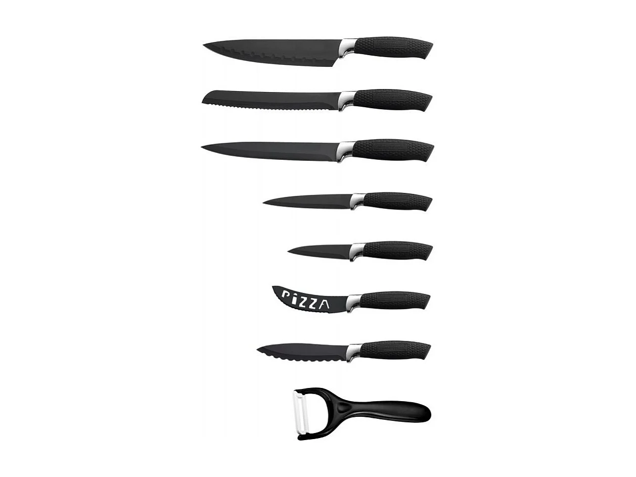 Set de couteaux 8 pièces avec revêtement céramique Royalty Line RLBLK7W
