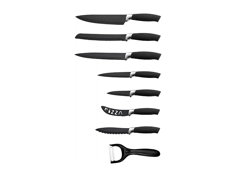 Set de couteaux 8 pièces avec revêtement céramique Royalty Line RLBLK7W