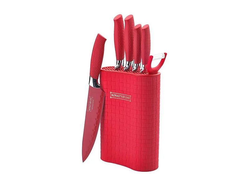 Set de couteaux avec support 7 pièces Rouge Royalty Line RL6MSTR