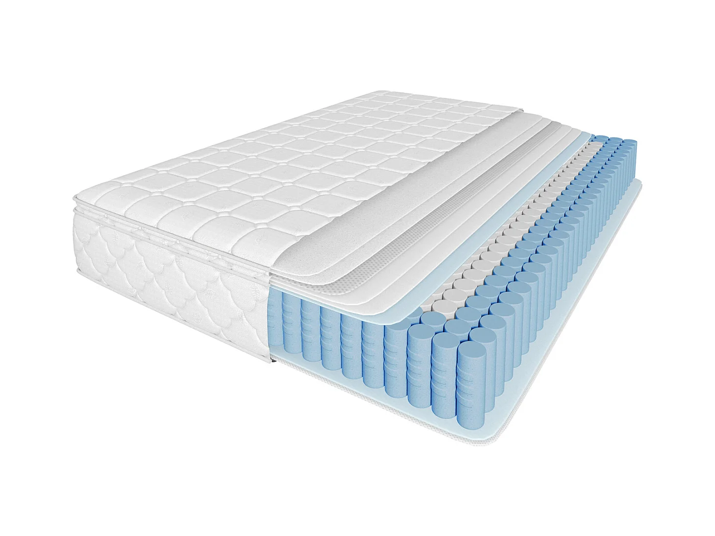 Matelas à ressorts 160x200 cm, mousse froide 7 zones, ressorts ensachés, certifié Oeko-Tex, matelassé microfibre, fermeté H3, hauteur 25 cm